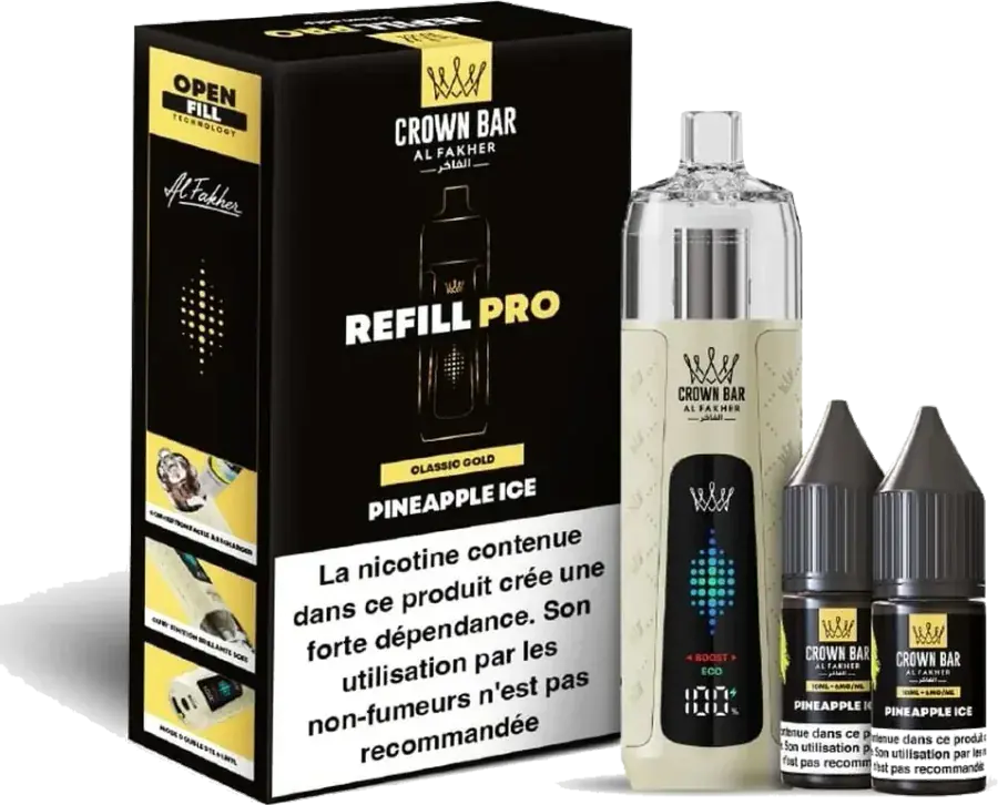 Kit rechargeable Al Fakher Crown Bar Refill Pro 30K Pineapple Ice