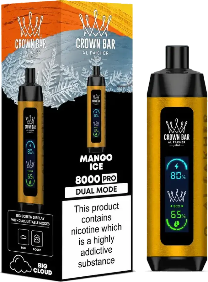 Puff rechargeable Al Fakher Crown Bar 8K Pro Mango Ice