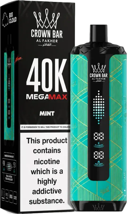 Puff rechargeable Al Fakher Crown Bar 40K Mega Max Mint