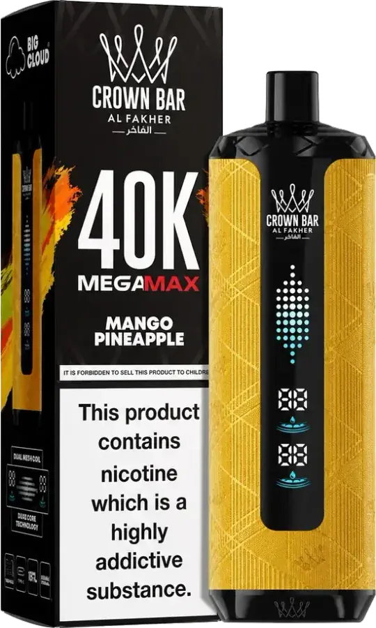 Puff rechargeable Al Fakher Crown Bar 40K Mega Max Mango Pineapple