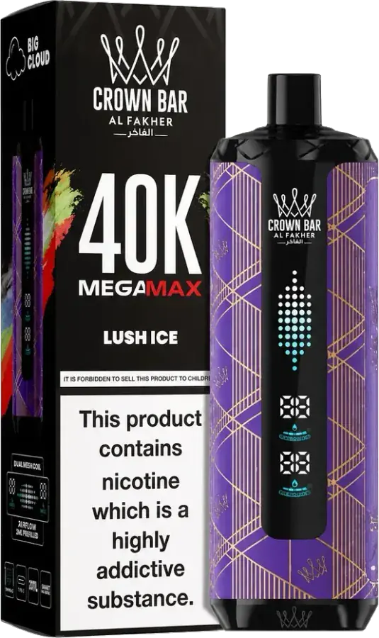 Puff rechargeable Al Fakher Crown Bar 40K Mega Max Lush Ice