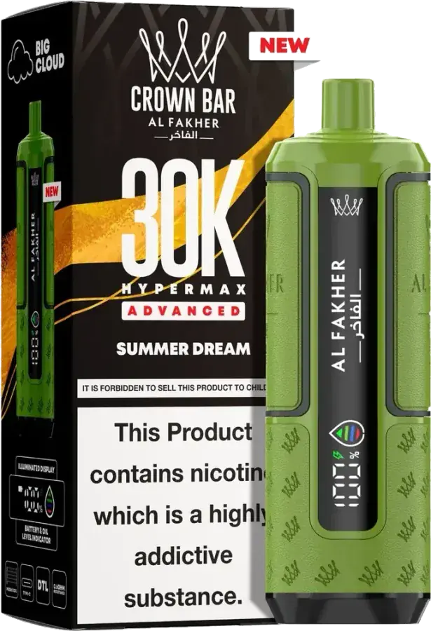 Puff rechargeable Al Fakher Crown Bar 30K Hyper Max Advanced, Summer Dream