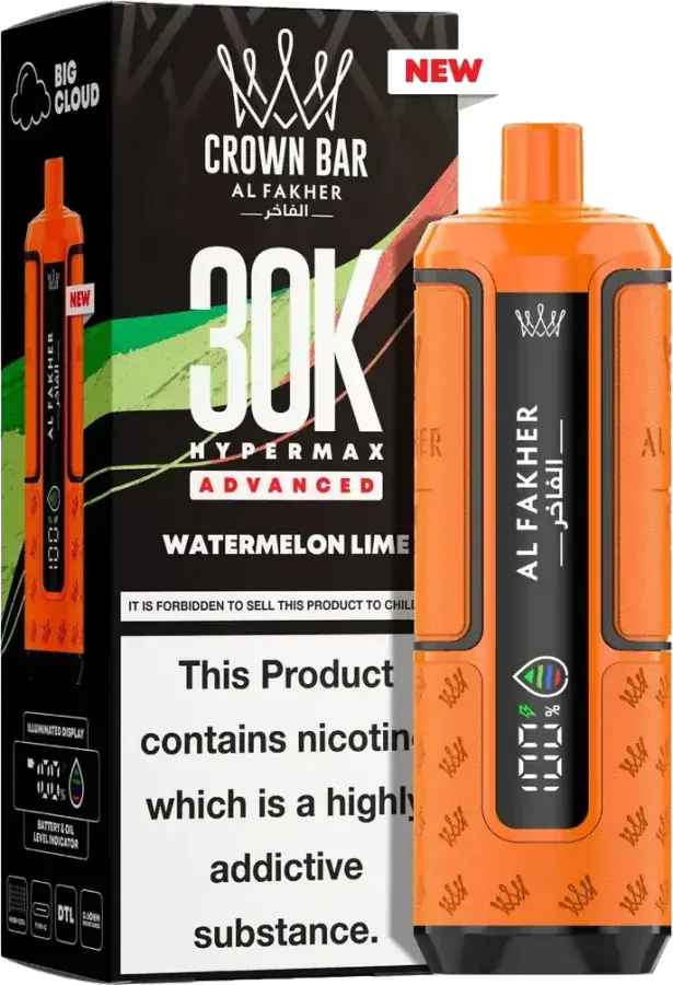 Puff rechargeable Al Fakher Crown Bar 30K Hyper Max Advanced, Watermelon Lime
