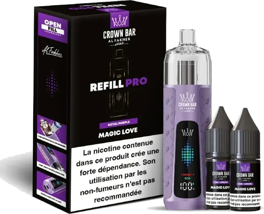 Kit rechargeable Al Fakher Crown Bar Refill Pro 30K Magic Love