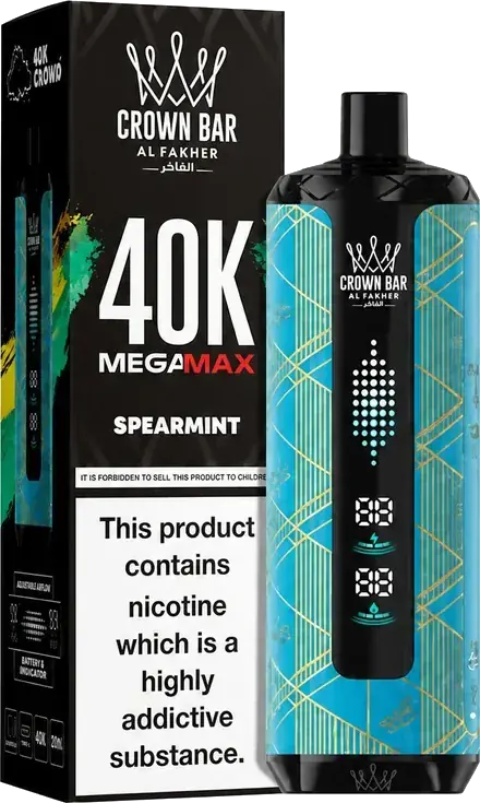 Puff rechargeable Al Fakher Crown Bar 40K Mega Max Spearmint