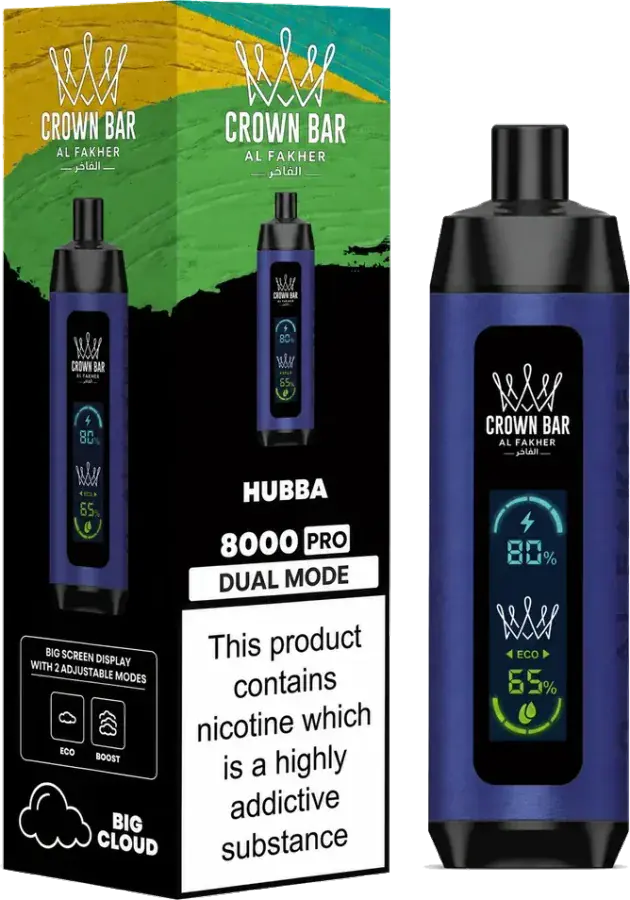 Puff rechargeable Al Fakher Crown Bar 8K Pro Hubba