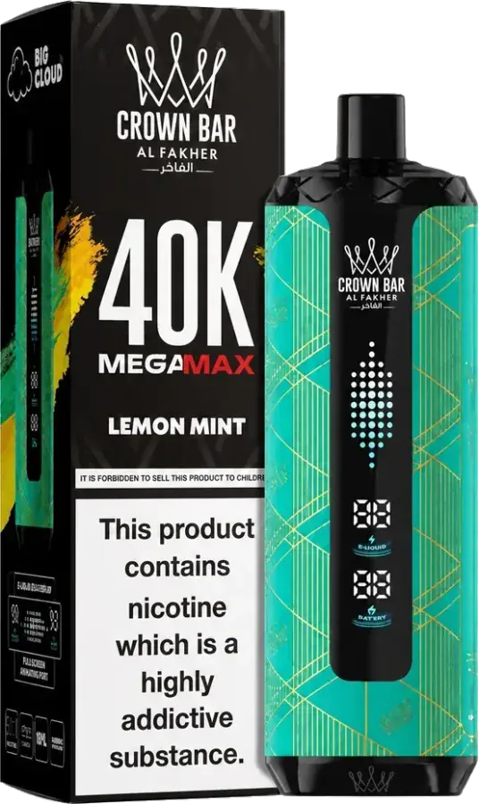 Puff rechargeable Al Fakher Crown Bar 40K Mega Max Lemon Mint