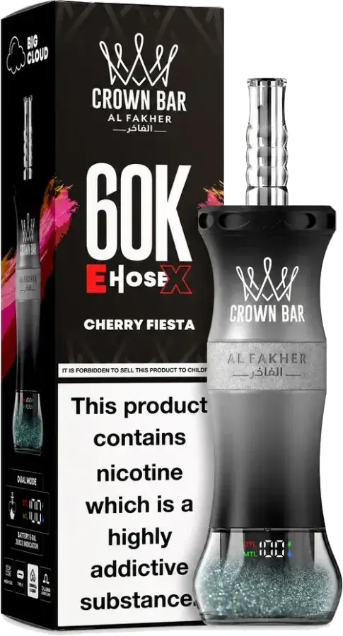 Al Fakher Crown Bar 60K E-Hose X, Cherry Fiesta Cherry Fiesta