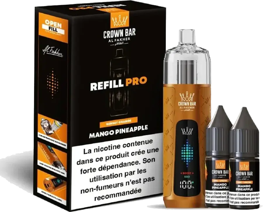 Kit rechargeable Al Fakher Crown Bar Refill Pro 30K Mango Pineapple