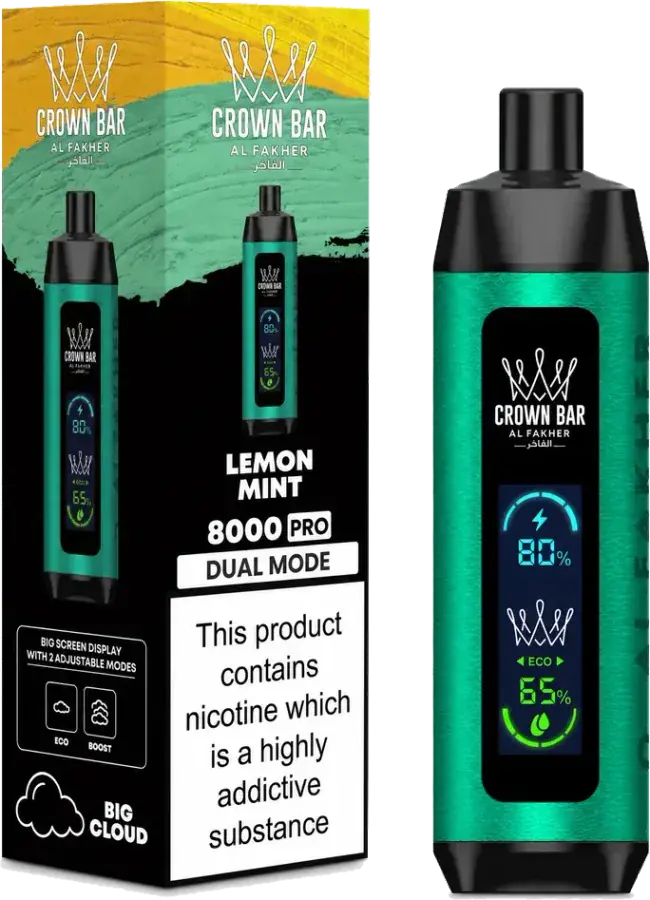 Puff rechargeable Al Fakher Crown Bar 8K Pro Lemon Mint