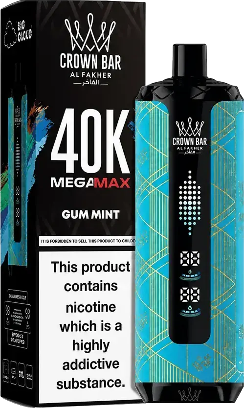 Puff rechargeable Al Fakher Crown Bar 40K Mega Max Gum Mint