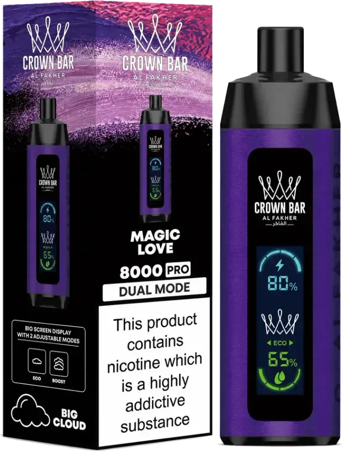 Puff rechargeable Al Fakher Crown Bar 8K Pro Magic Love