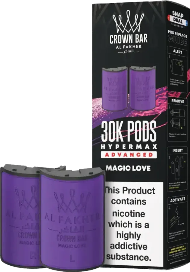 Cartouche de 2 ml Al Fakher Crown Bar 30K Hyper Max Advanced, Magic Love, vue principale