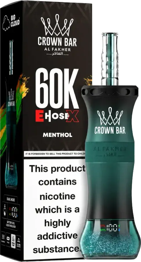 Puff rechargeable Al Fakher Crown Bar 60K E-Hose X, Menthol