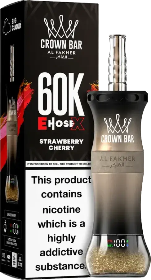 Al Fakher Crown Bar 60K E-Hose X, Strawberry Cherry Strawberry Cherry