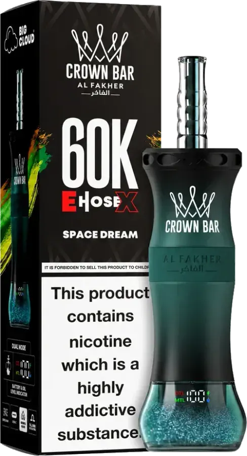 Puff rechargeable Al Fakher Crown Bar 60K E-Hose X, Space Dream