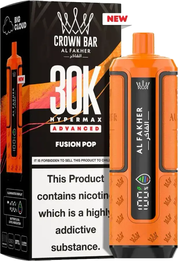 Puff rechargeable Al Fakher Crown Bar 30K Hyper Max Advanced, Fusion Pop, vue principale