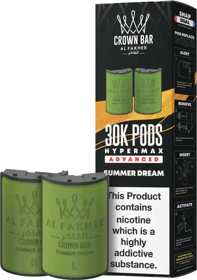 Cartouche de 2 ml Al Fakher Crown Bar 30K Hyper Max Advanced, Summer Dream