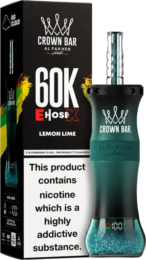 Puff rechargeable Al Fakher Crown Bar 60K E-Hose X, Two Apple