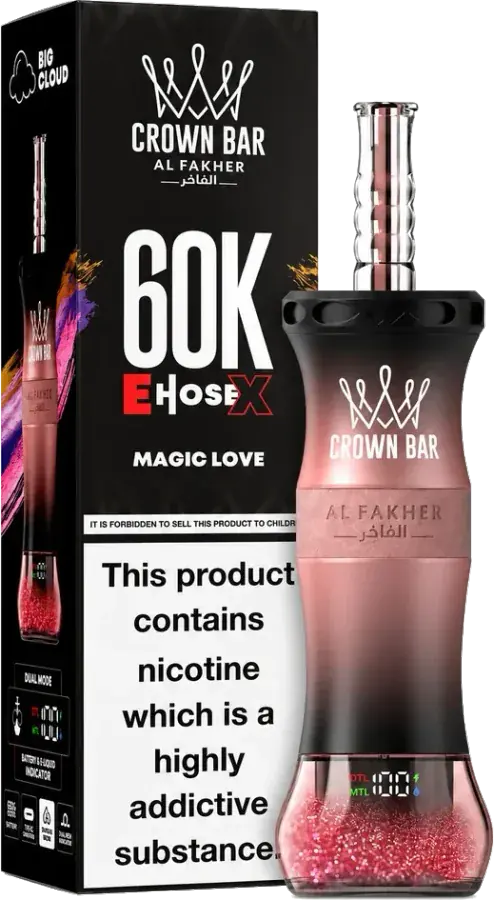 Puff rechargeable Al Fakher Crown Bar 60K E-Hose X, Spearmint