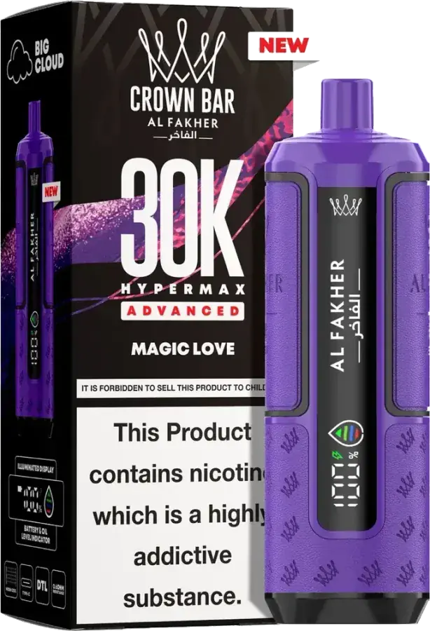 Puff rechargeable Al Fakher Crown Bar 30K Hyper Max Advanced, Magic Love