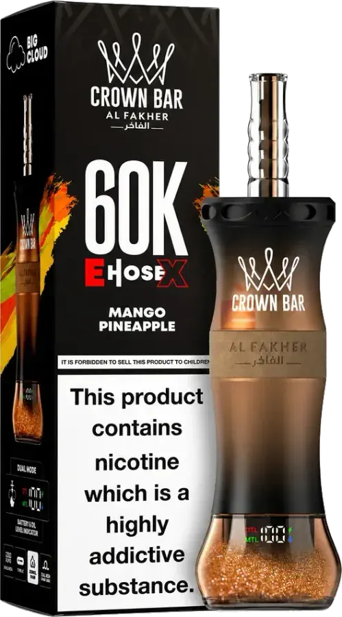Puff rechargeable Al Fakher Crown Bar 60K E-Hose X, Watermelon Kiwi