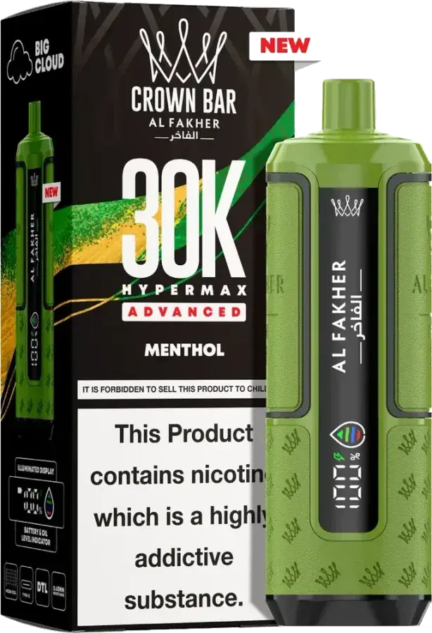 Puff rechargeable Al Fakher Crown Bar 30K Hyper Max Advanced, Menthol